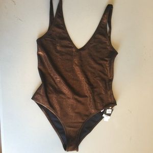 NWT Topshop Bronze One Piece Swim Suit